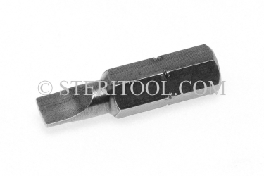#11311 - 5/32" Parallel (slot) Screwdriver x 1"(25mm) OAL Stainless Steel Bit for Bit Holders. hex bit, bit holder, stainless steel